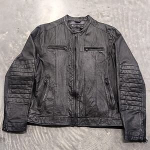 Levi's Capital E Vintage Y2K Leather Biker Moto Bomber Jacket Women's 6 Small